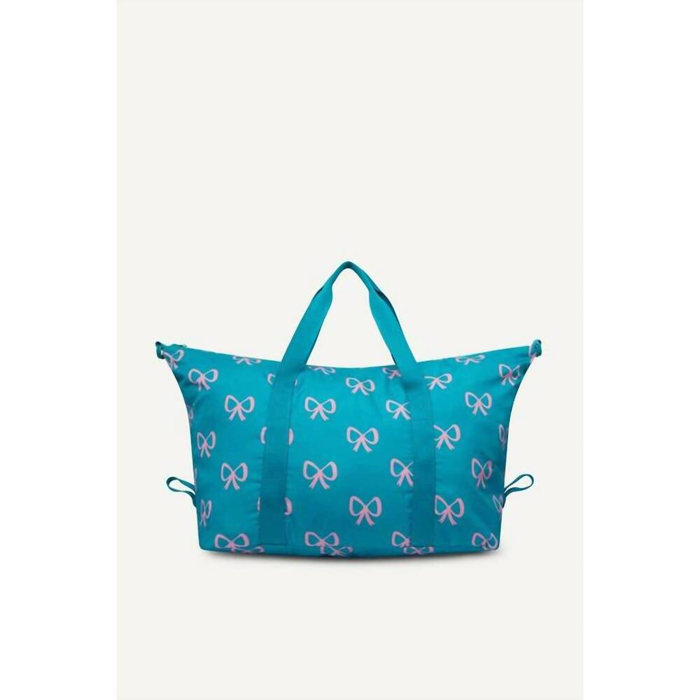 NEW COMPANIA FANTASTICA women's bow printed duffel bags in blue